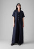 Gathered Waist Linen Jumpsuit | Midnight