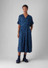 Bryn Ribbon Print Dress | Multi Blue/Copper Green